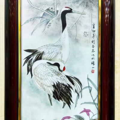 Tranh Sứ Họa Tiết Hoa Sen